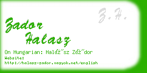 zador halasz business card